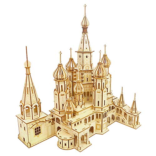 3D Wooden Stereo Puzzle DIY Saint Basil Cathedral Architectural Model Learning Education Assembly Kit Gift