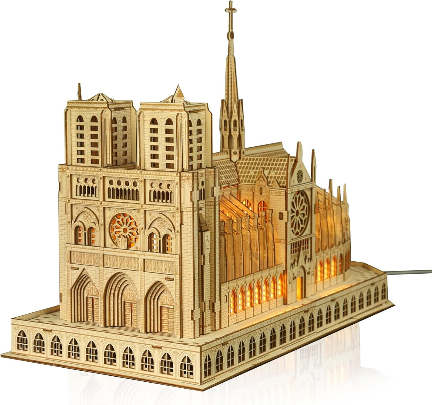 3D Wooden Puzzle for Adults. Taj Mahal Wood Model with Led Light. Self-Assembly Mechanical Building Kit Handicraft Brain Teaser Game Hobbies Toy. Birthday Gift for Women Men. Home Decor. 388 Pieces